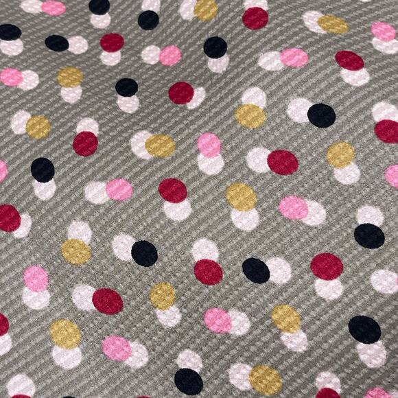 J Peterman Sz 2 Silver Satin Short A Line Skirt Multicolor Polka Dot Lined - Picture 11 of 11